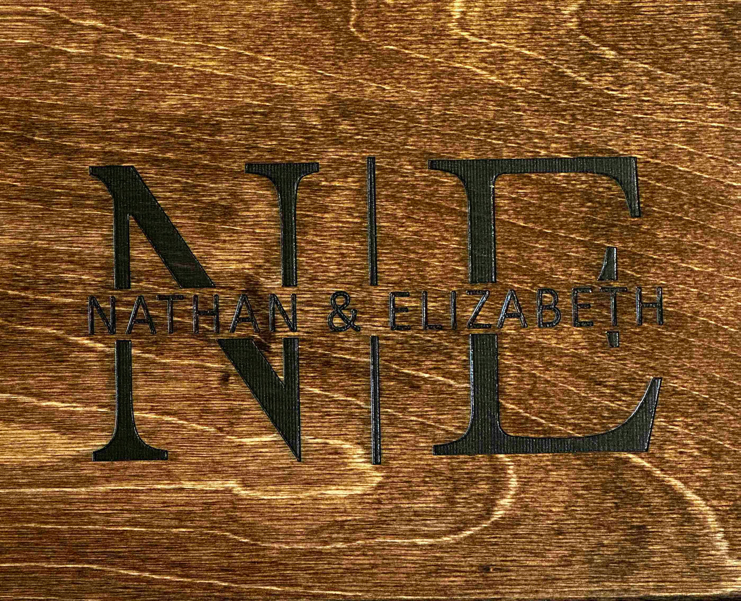 Personalized Monogram Stove Cover, Warm brown + Dark Script "Elizabeth"