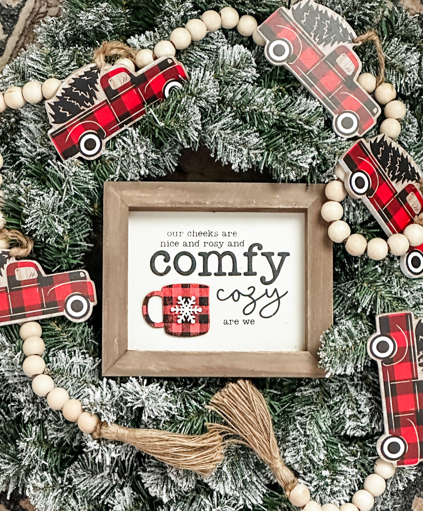 Holiday Decor Red Plaid Trio