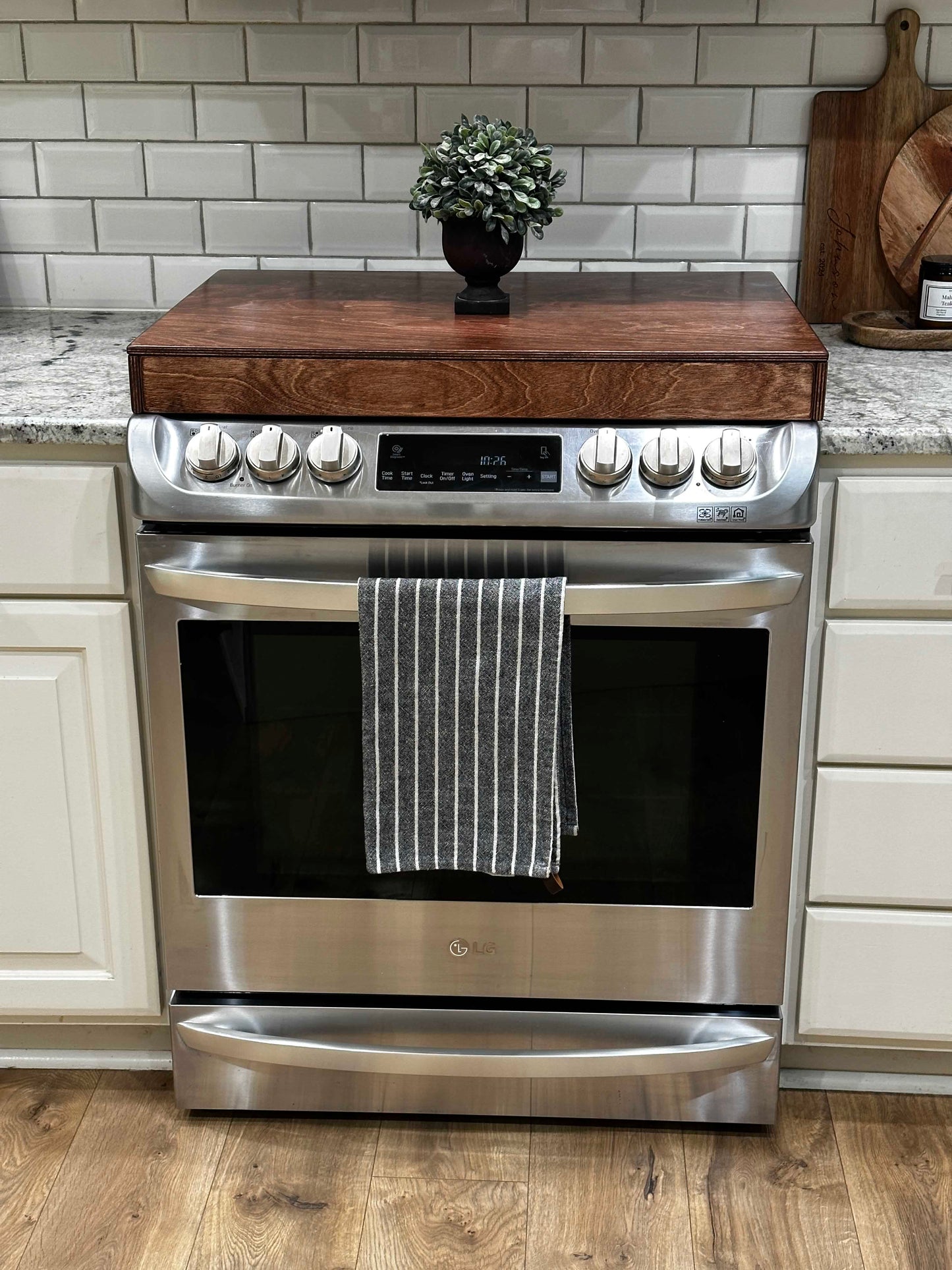 Clean and Simple Red Oak Stove Cover