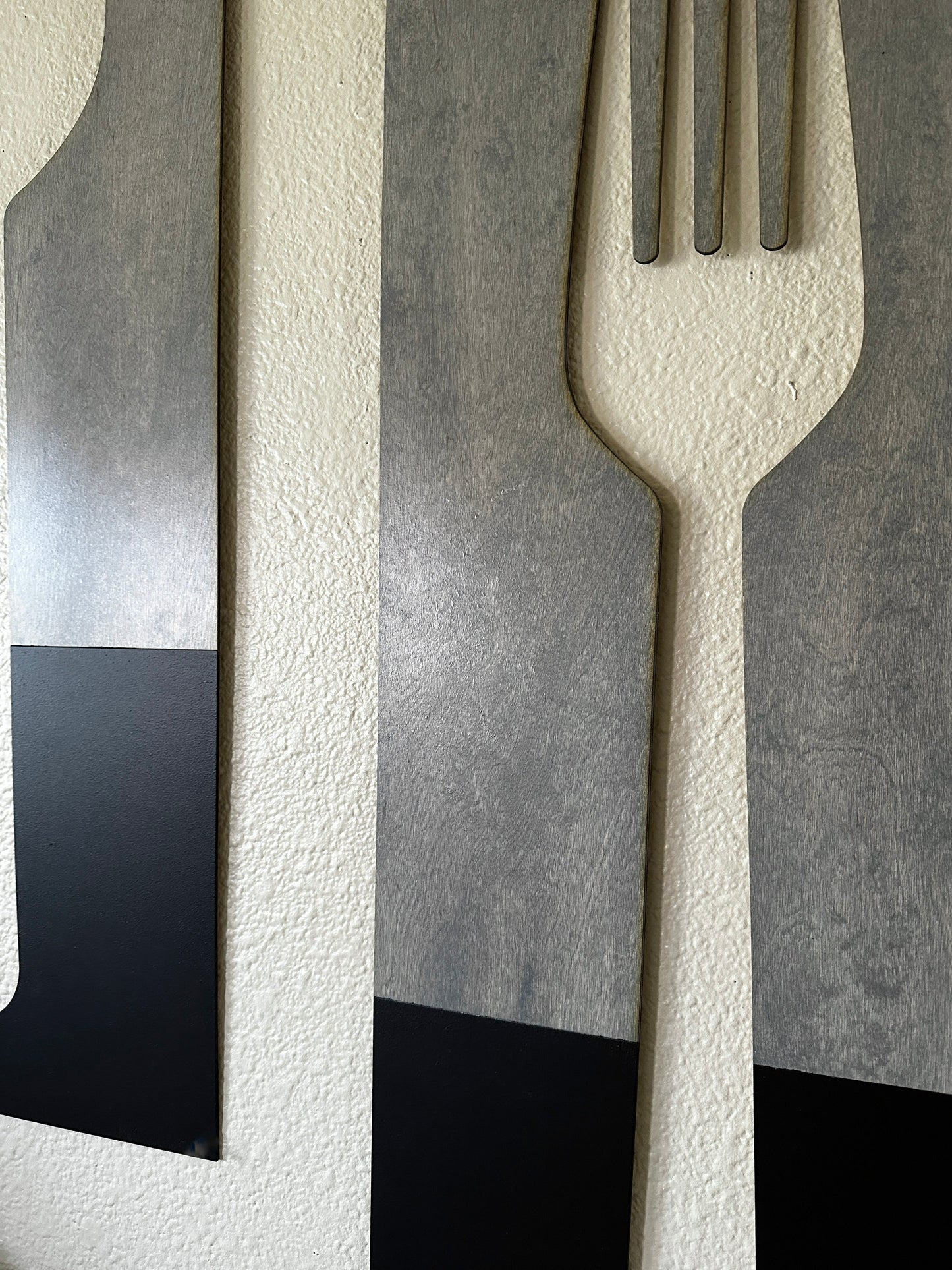 Fork, Knife, & Spoon Wall Hanging, Heather Gray + Black