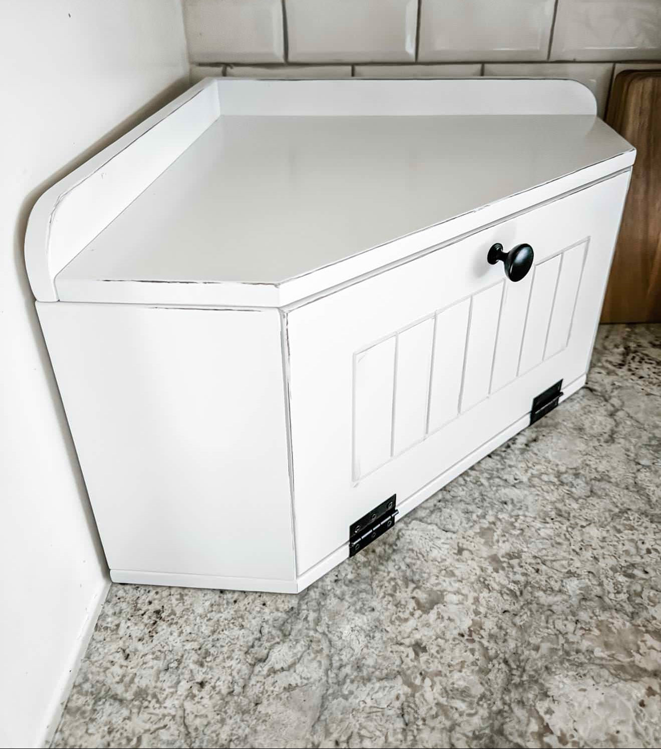 Bread Box - White distressed