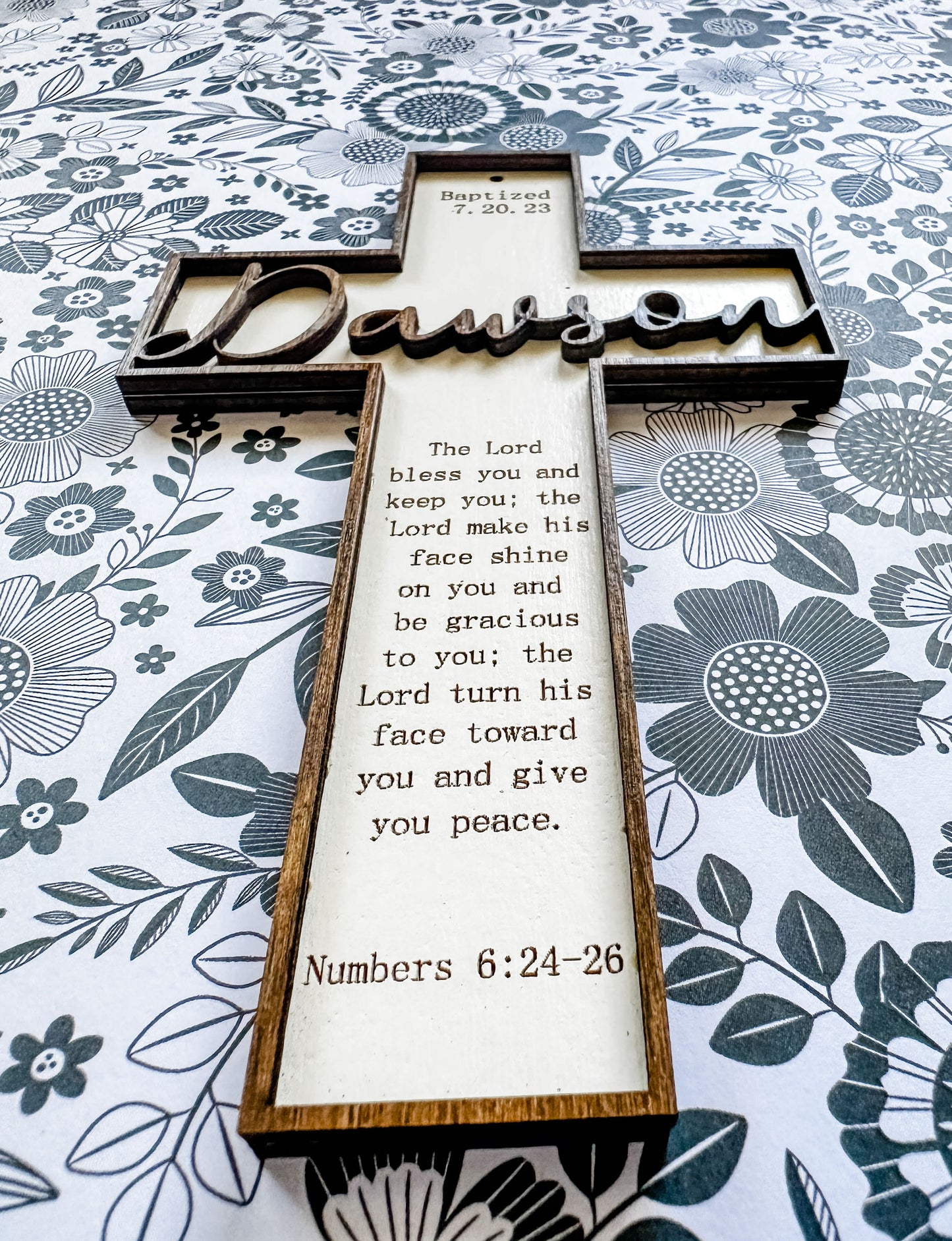 Personalized cross baptism gift, christening gift, child dedications, first communion.