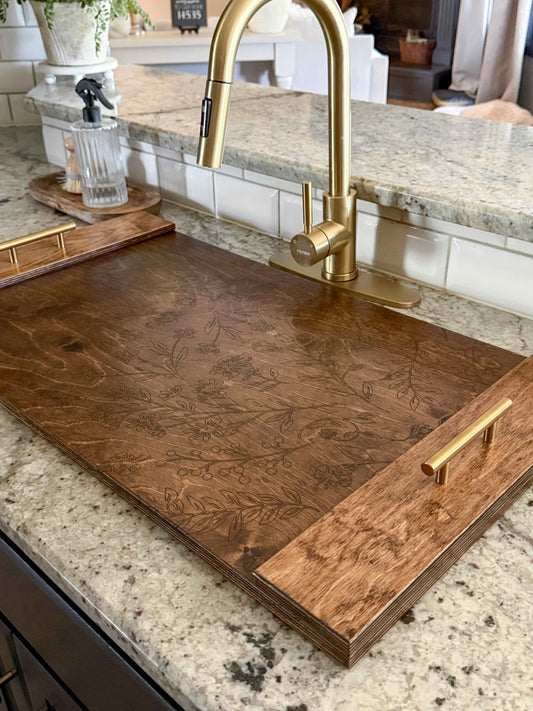 Decorative sink cover in our all cottage floral design