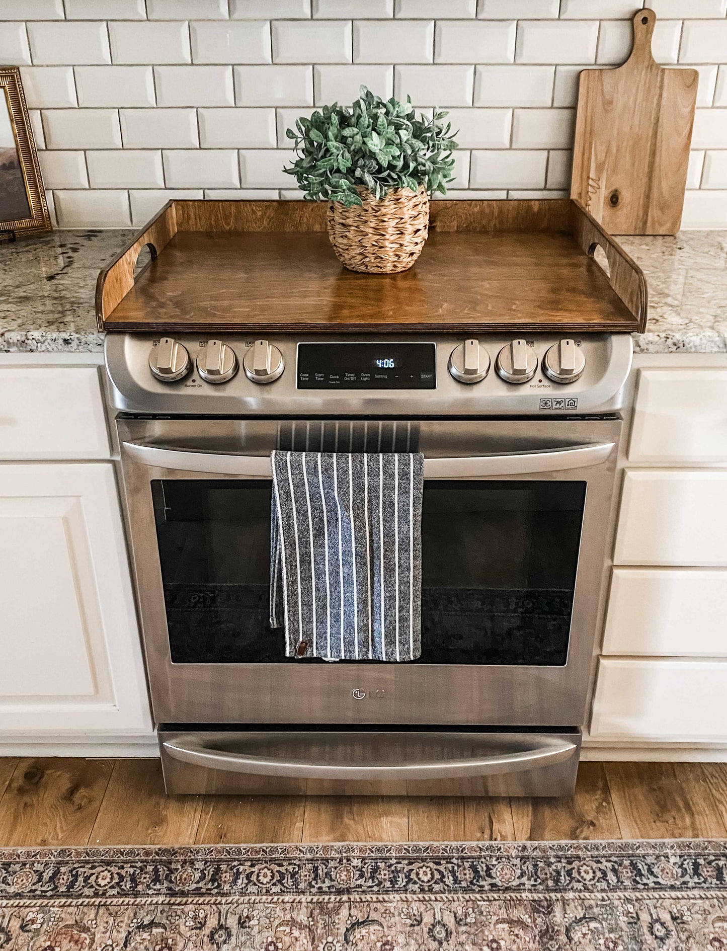 Raised Edge Warm Brown Stove Cover
