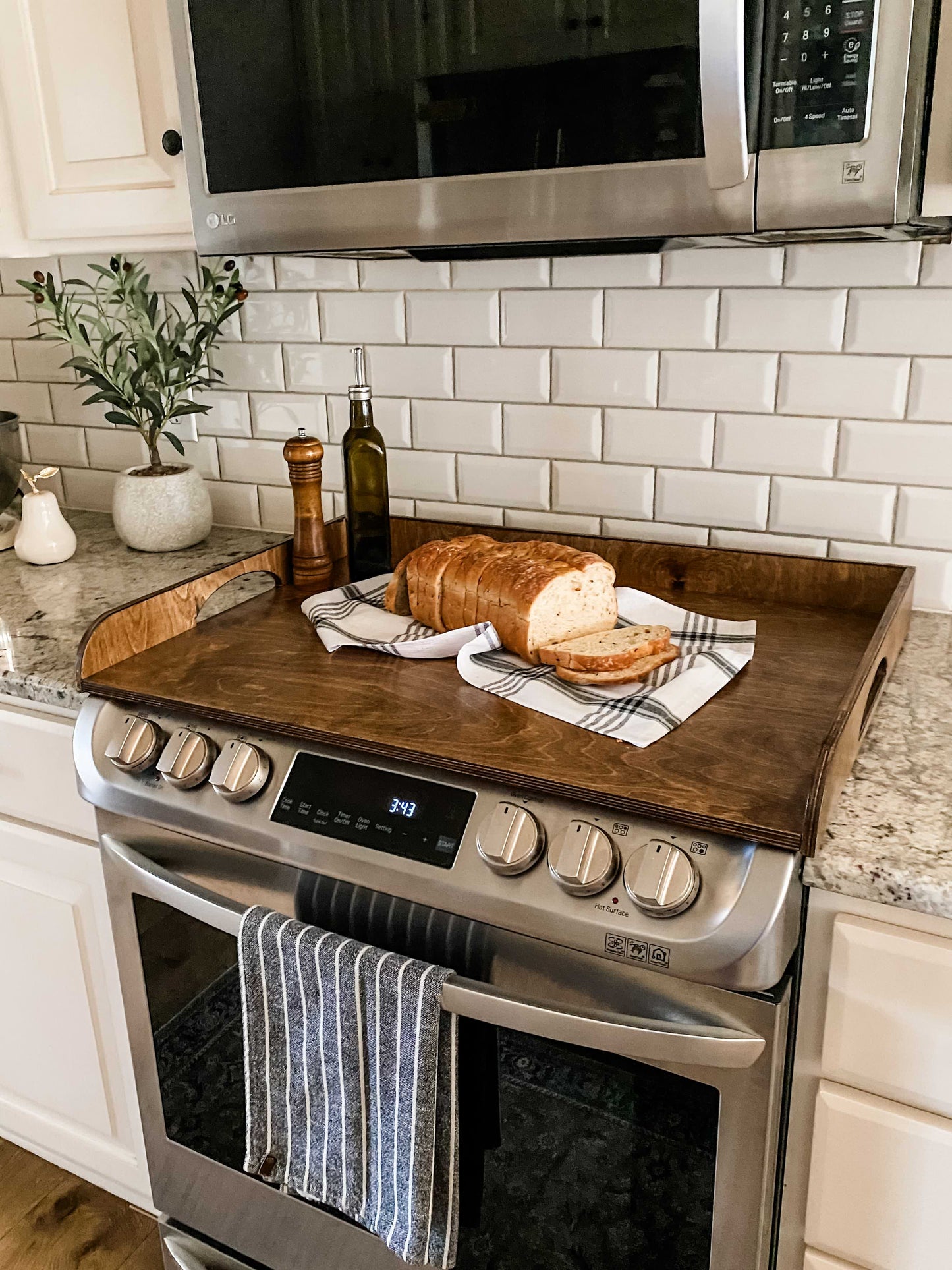 Raised Edge Warm Brown Stove Cover