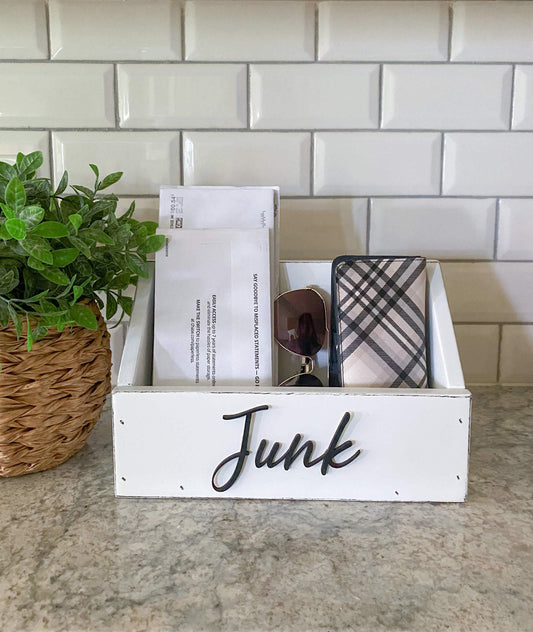 Modern Farmhouse Style Junk Caddy Distressed Finish