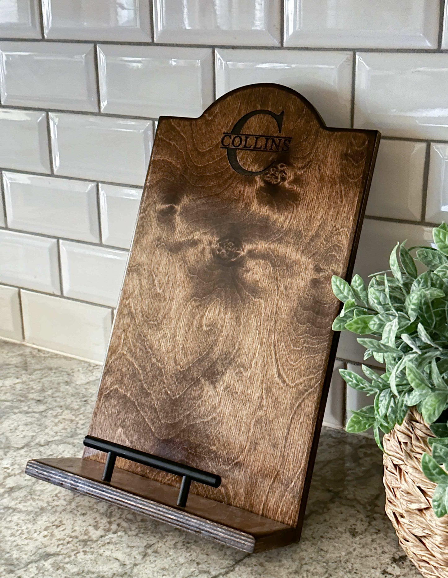 Personalized Initial and Name Cookbook Stand