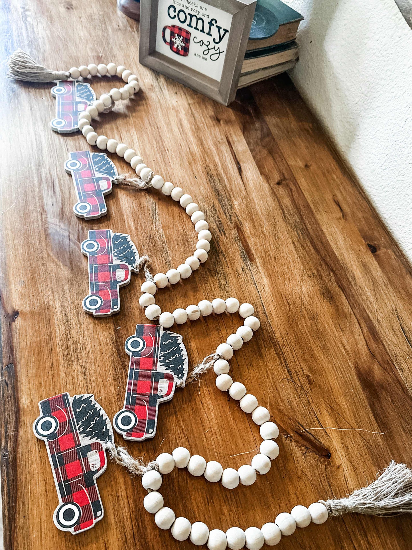 Red Buffalo Plaid Truck Garland