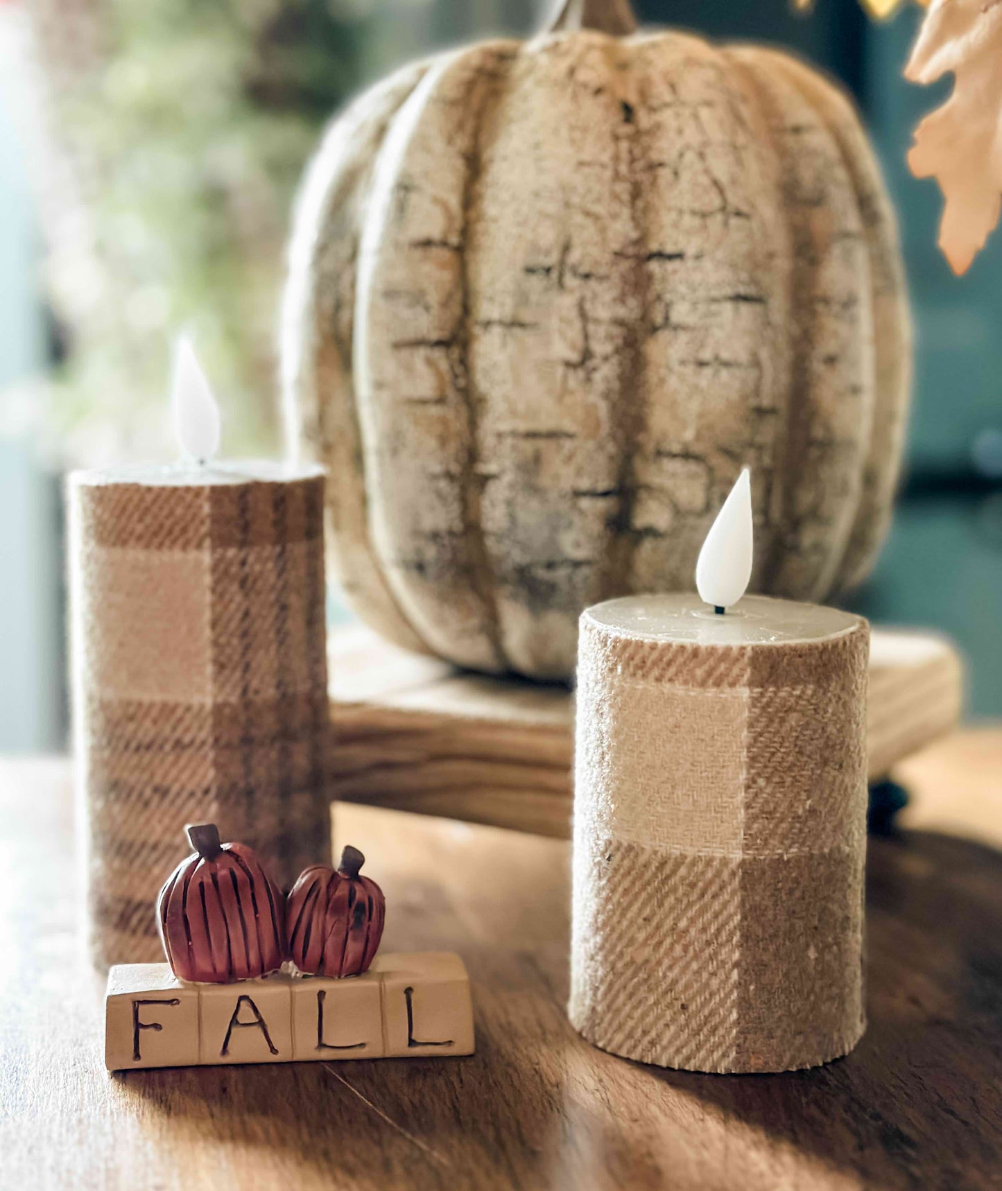 Fall Plaid Candle 3 inch