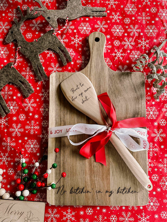 Cutting board and spoon gift set