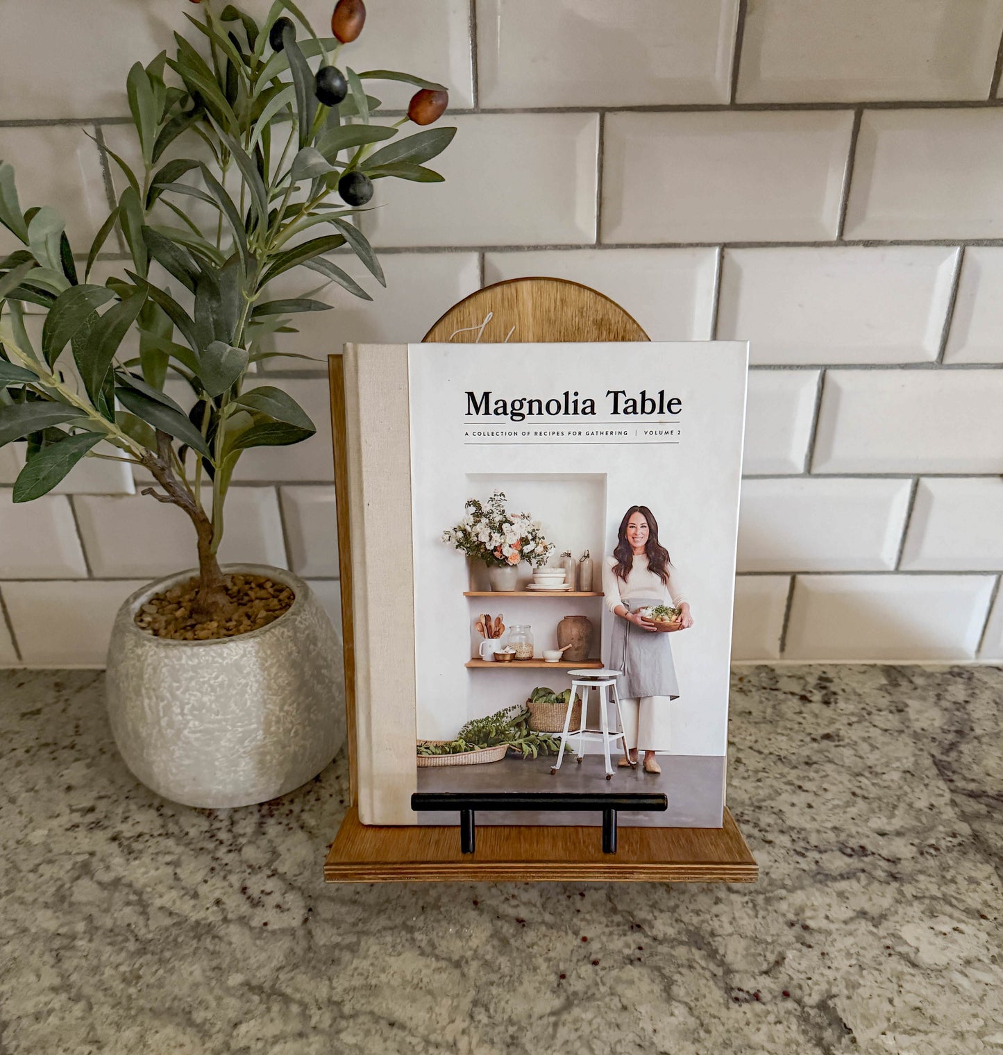 Golden Oak Stain Cookbook Holder Personalized