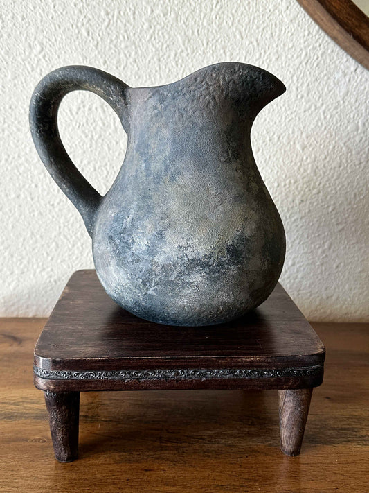 Textured Pitcher in Black, Beige and Gray