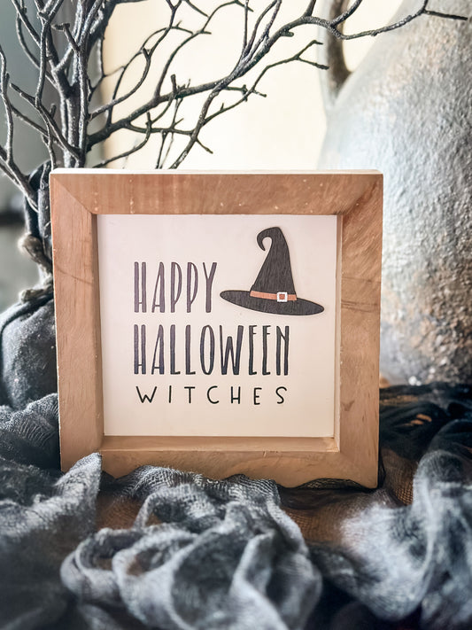 Happy Halloween Witches Chunky Sign