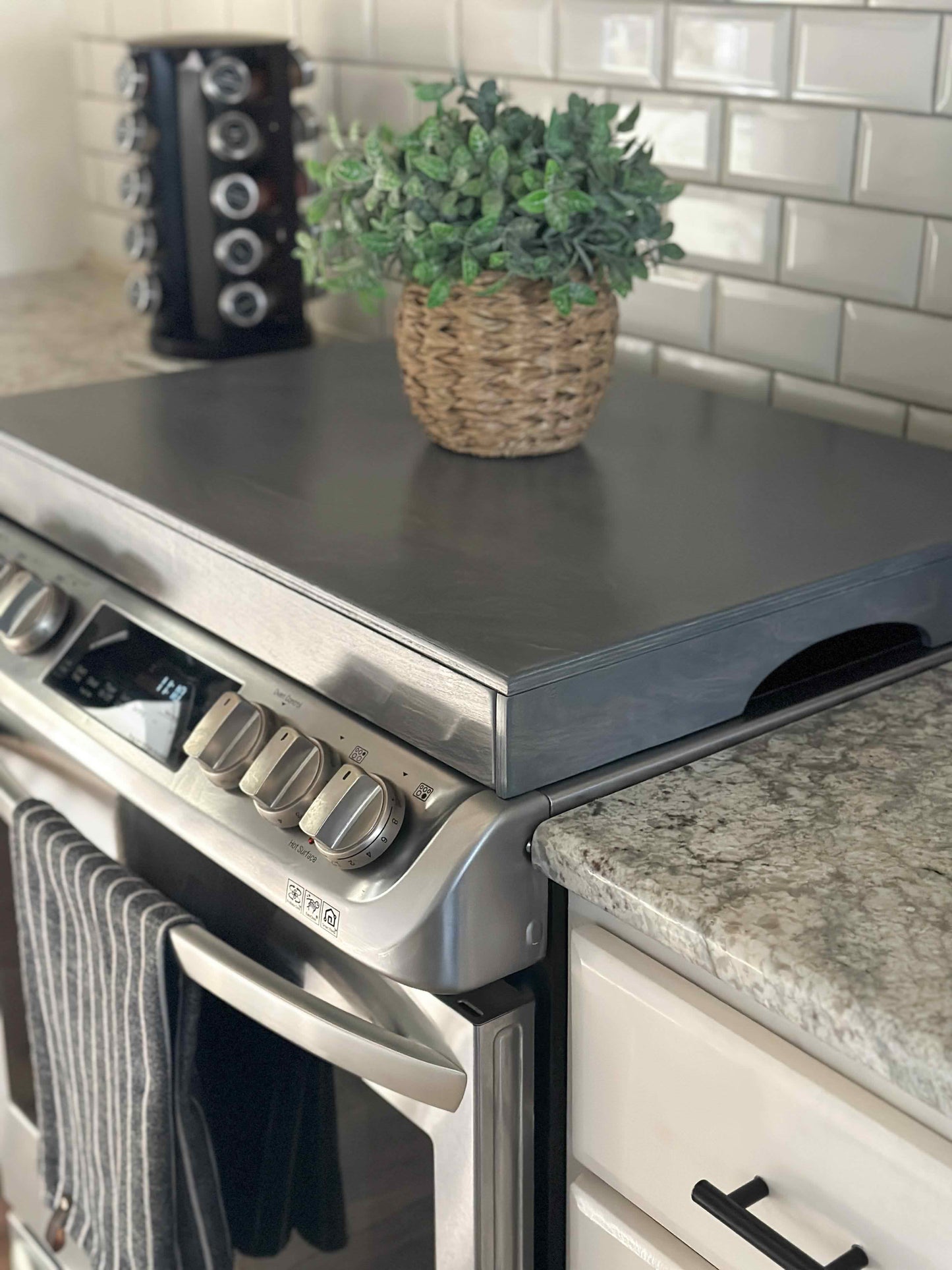 Clean and Simple Heather Gray Stove Cover