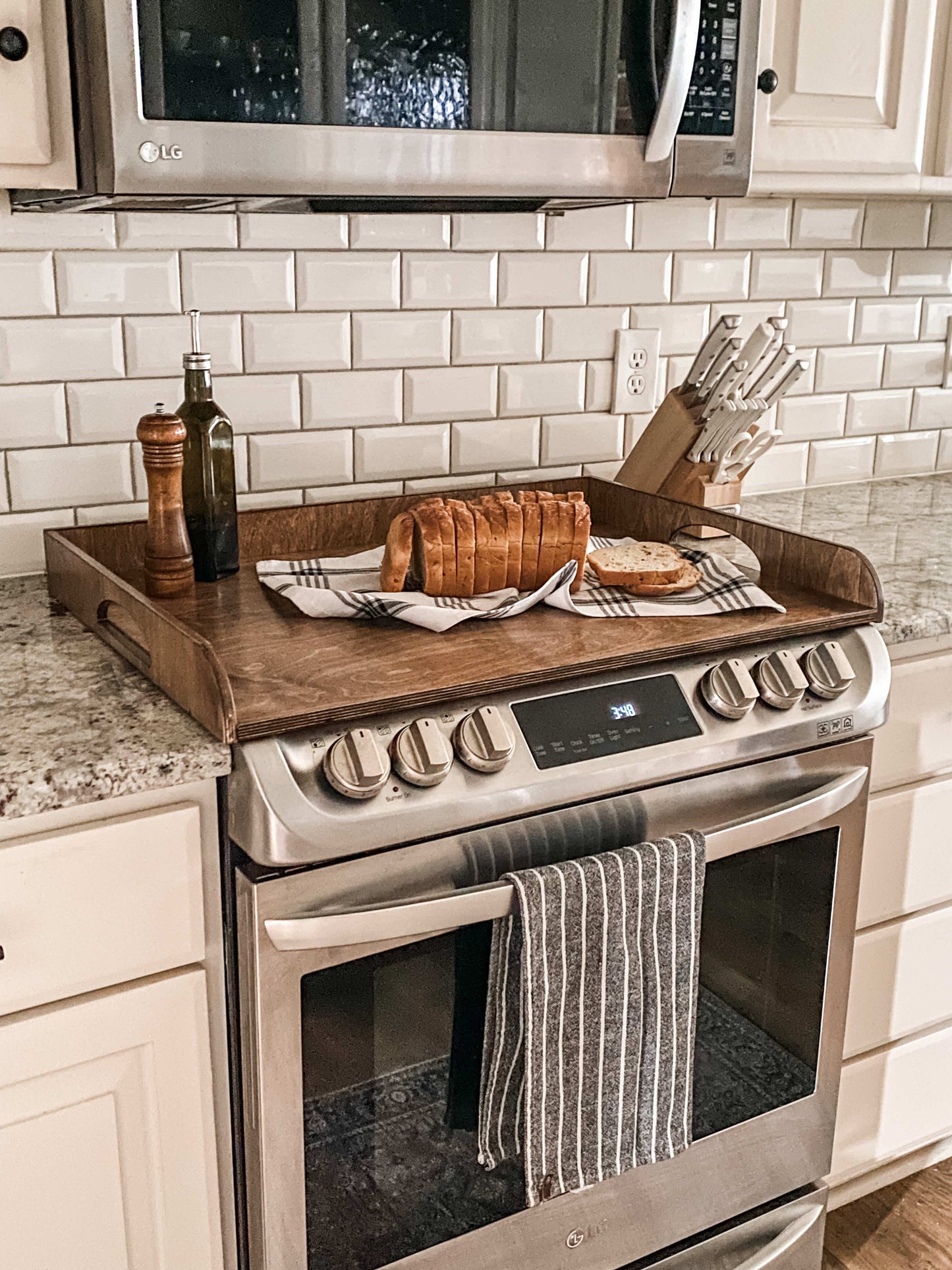Raised Edge Warm Brown Stove Cover