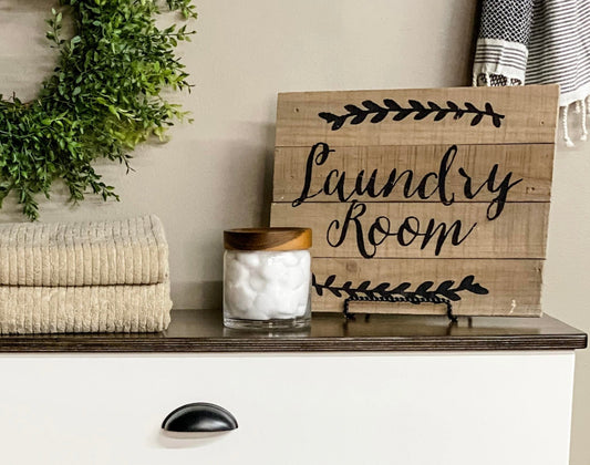Clearance- Laundry Sign Wood Pallet Look