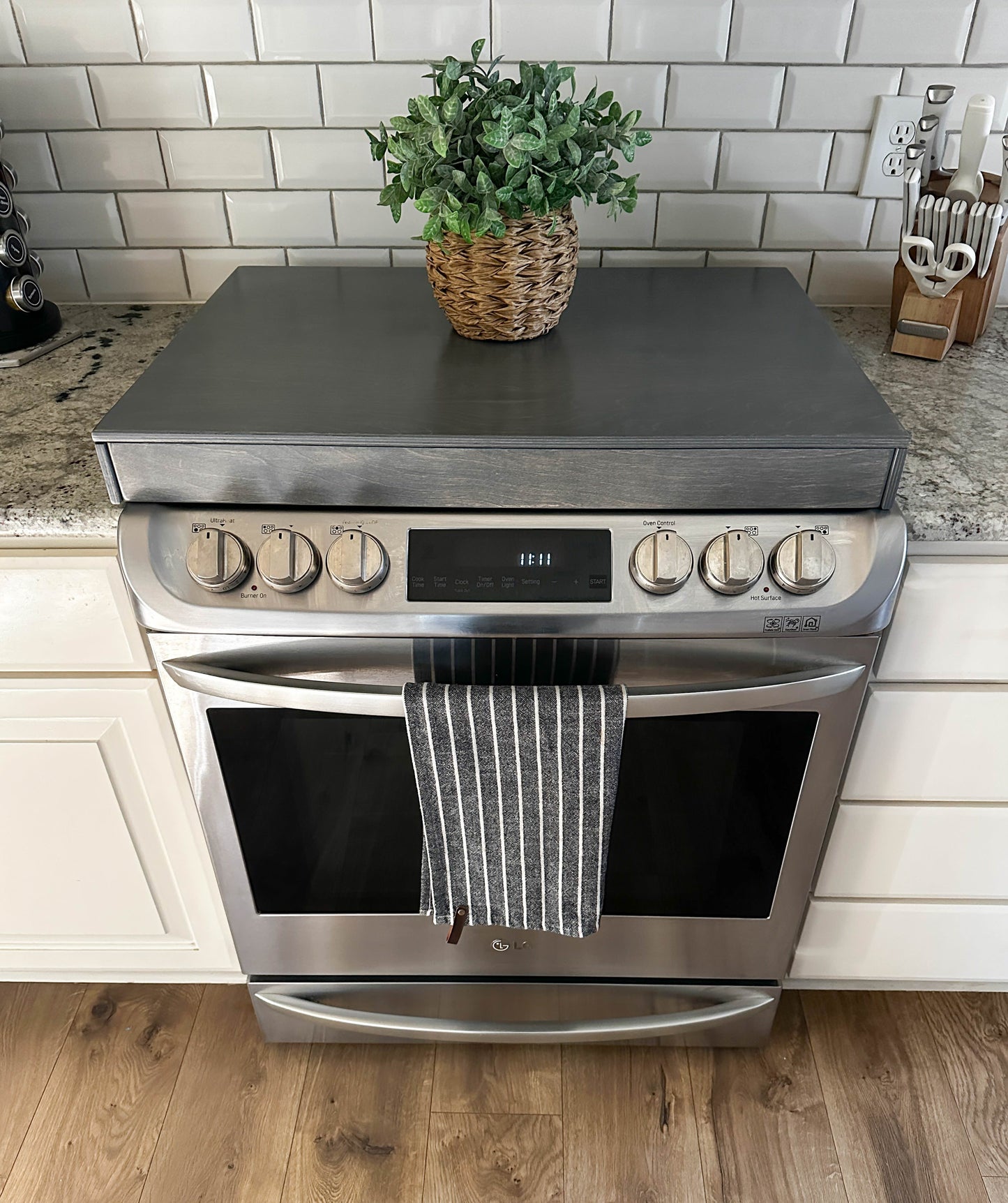 Clean and Simple Heather Gray Stove Cover