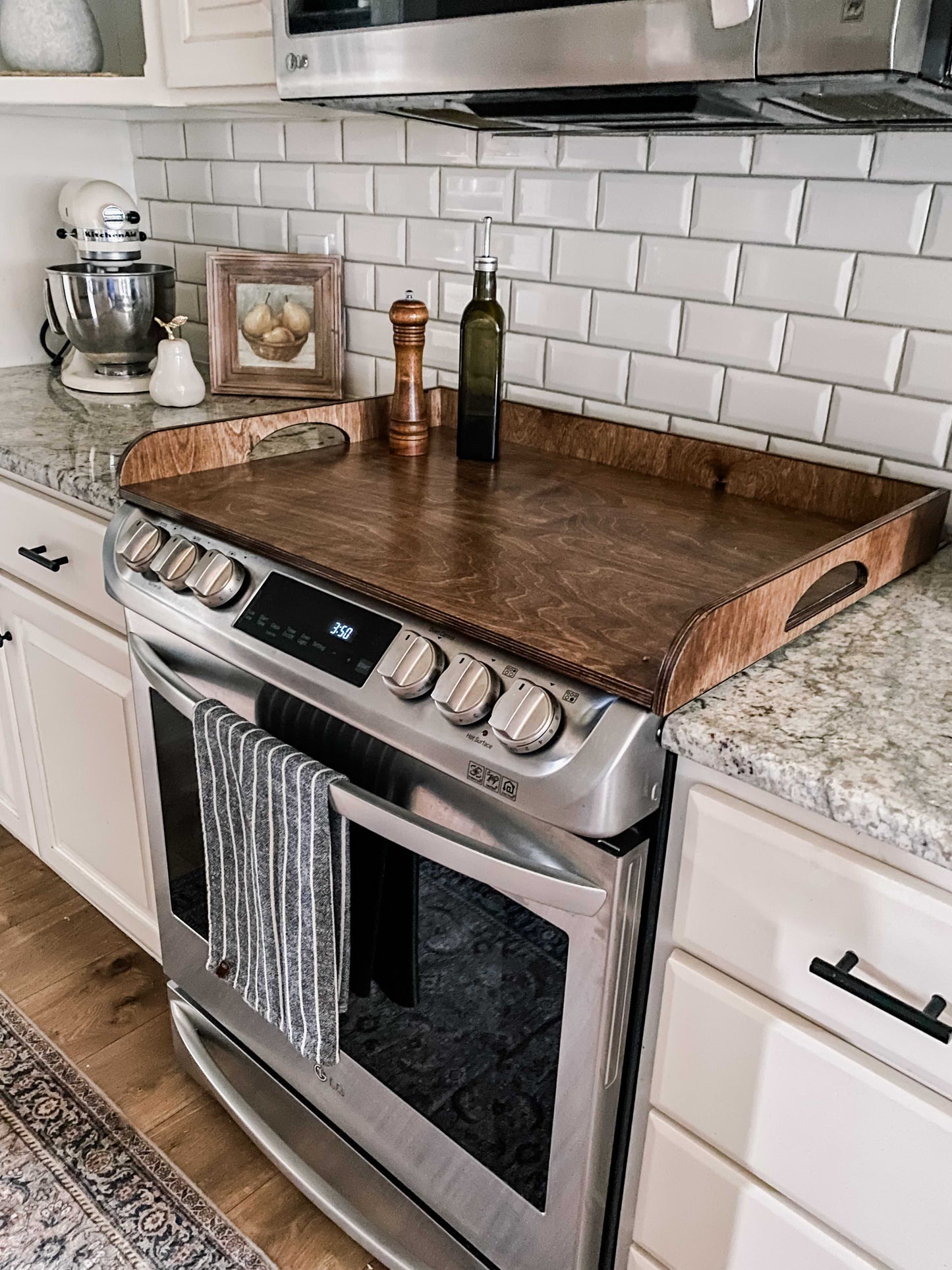 Raised Edge Warm Brown Stove Cover
