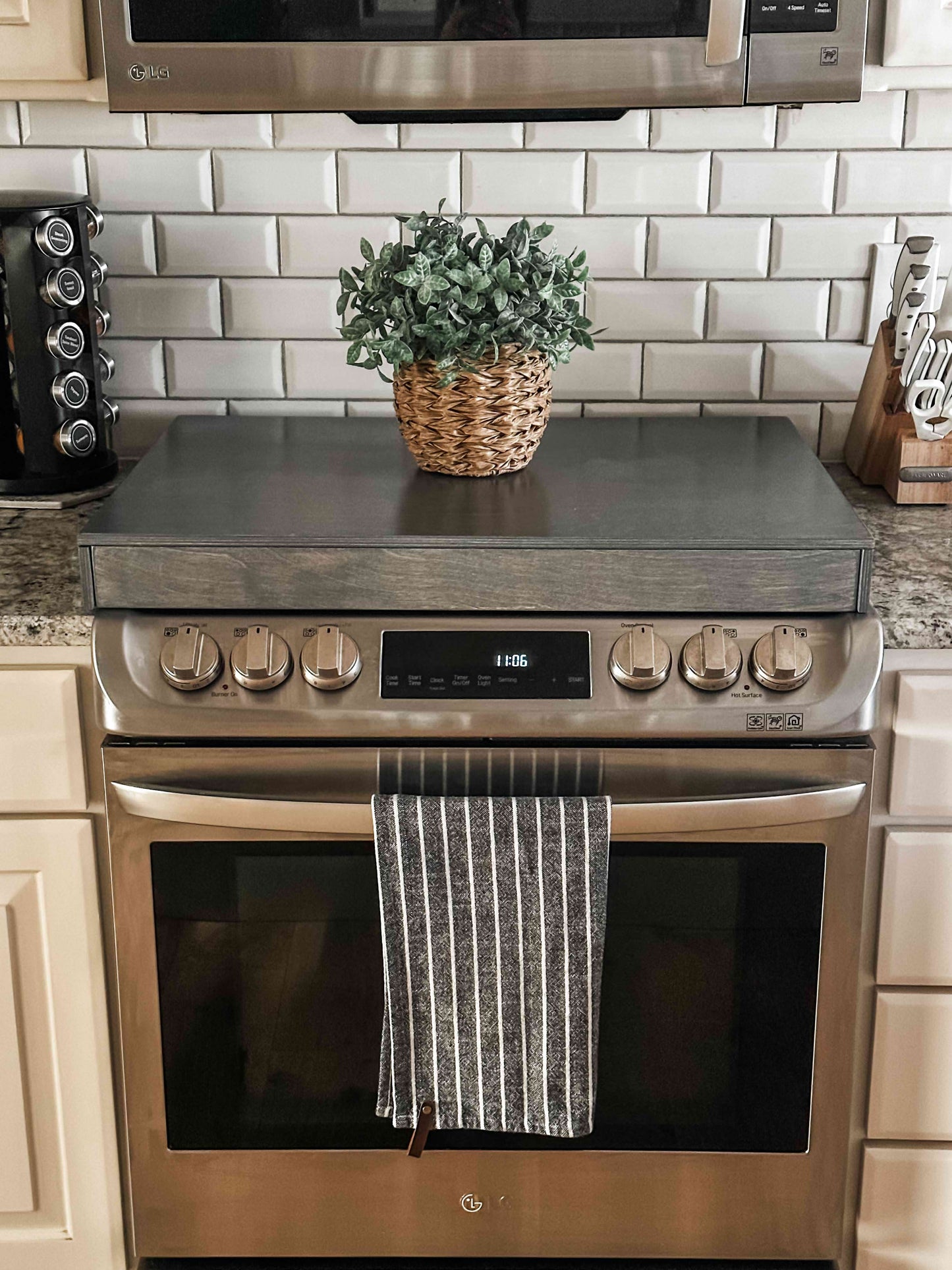 Clean and Simple Heather Gray Stove Cover