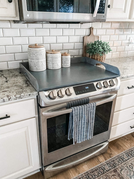 Raised Edge Heather Gray Stove Cover