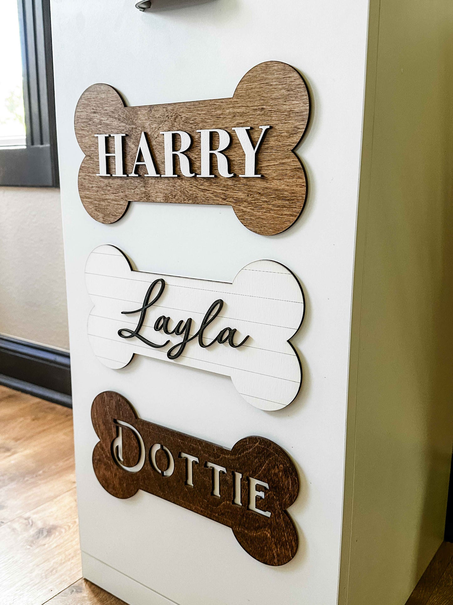 Personalized Dog Bone Name Sign 3-d chunky font