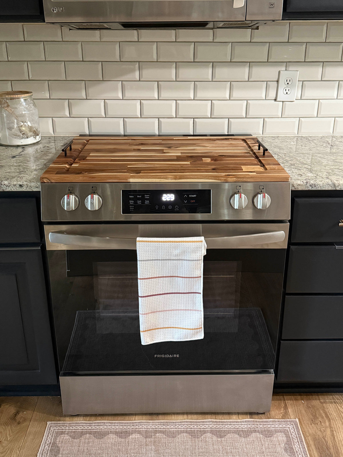 Acacia wood stove cover - cutting board stove cover
