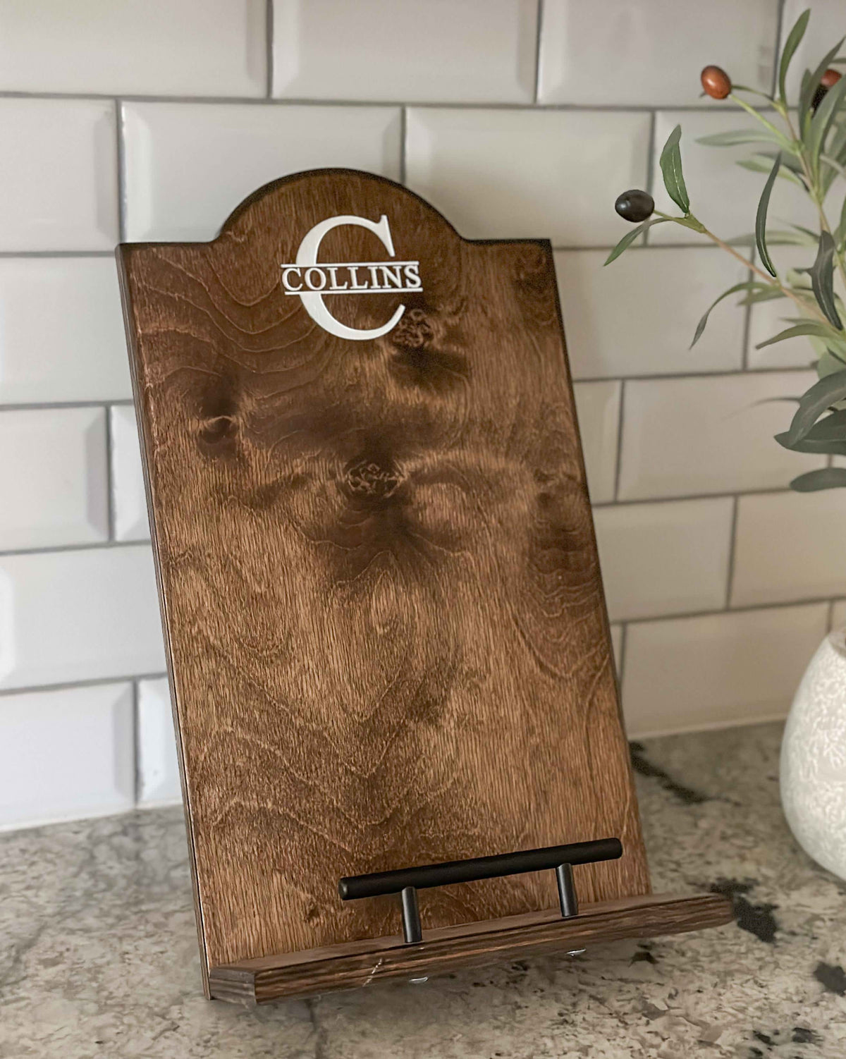 Name Initial Stand Personalized Initial and Name Cookbook Stand – Josephine Thomas Home