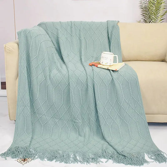 Nordic Vintage Knitted Solid Color Throw Blanket