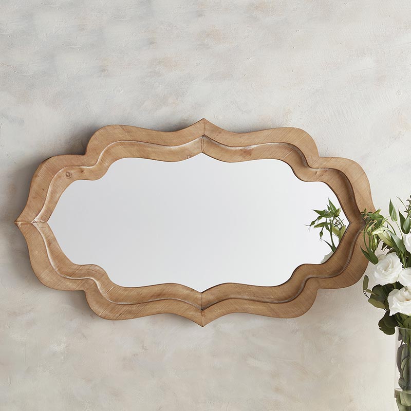 Mirror with Eccentric Wooden Frame