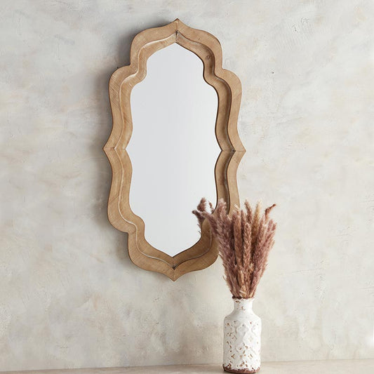 Mirror with Eccentric Wooden Frame