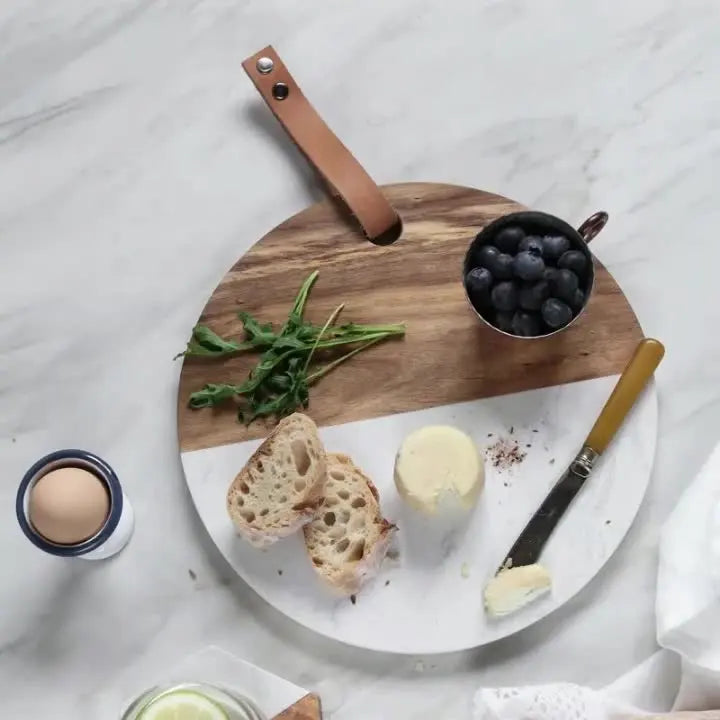 Marble and wood cutting board
