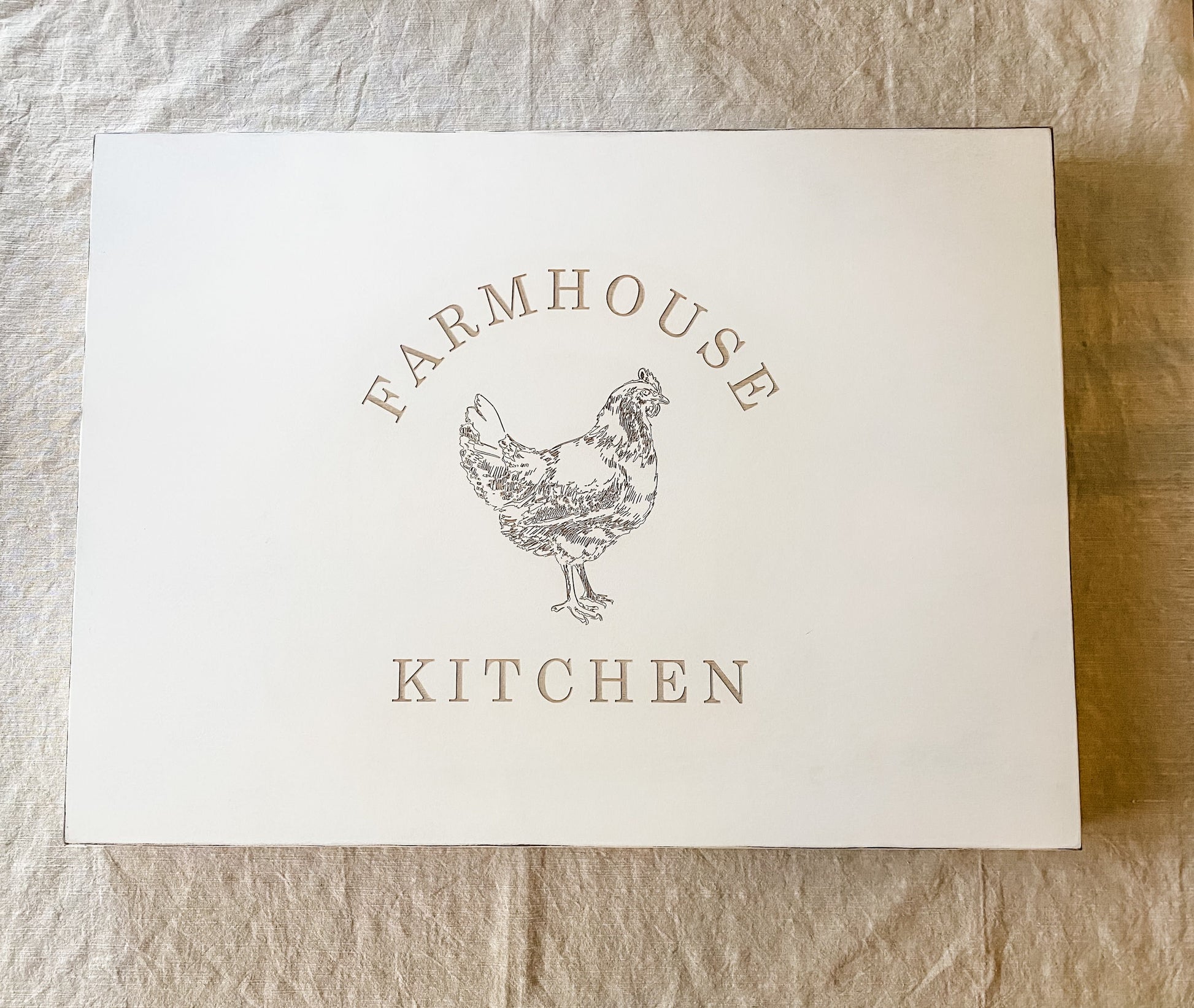 Ivory Distressed Farmhouse Kitchen Stove Cover Noodle Board