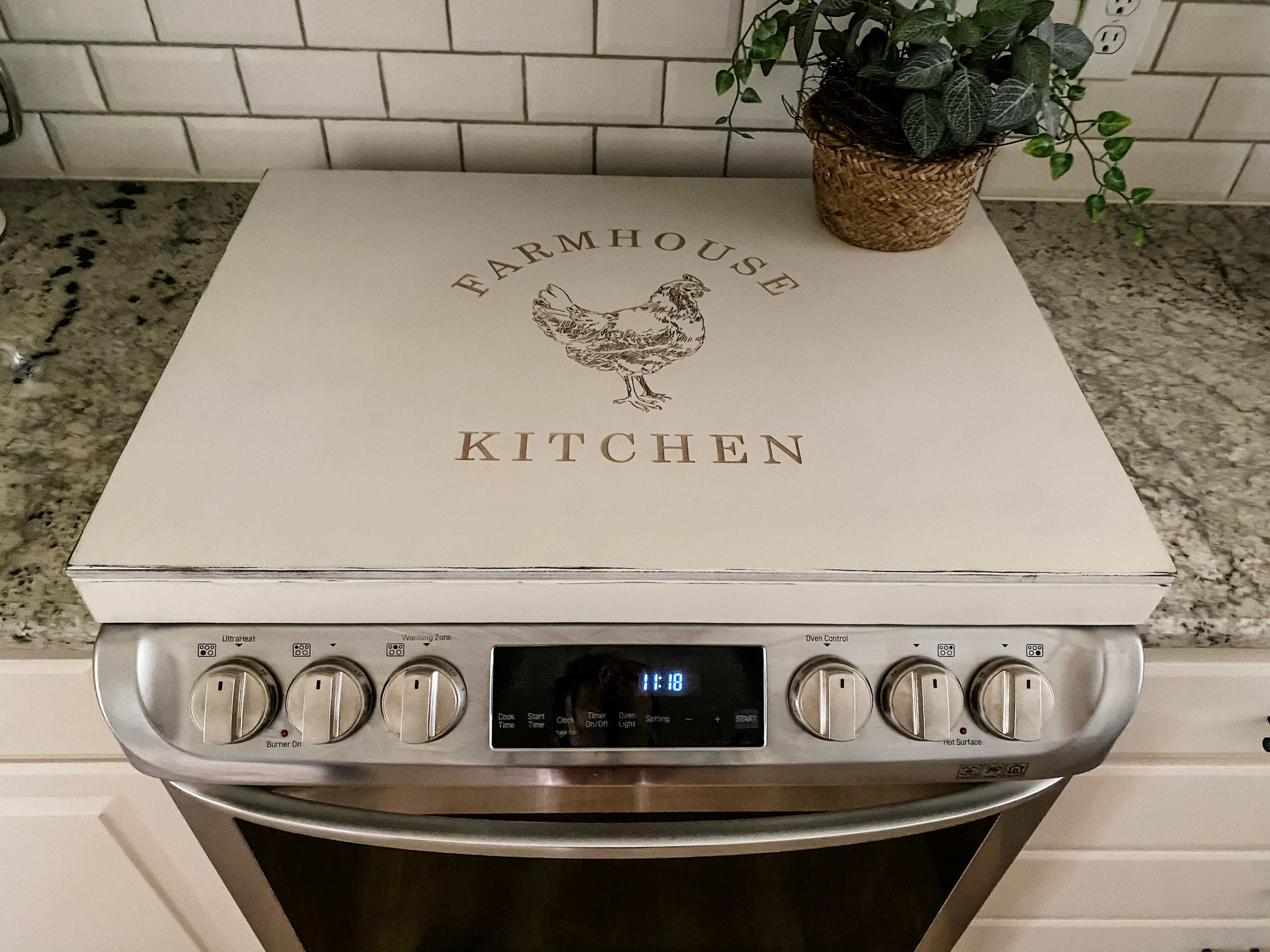  Custom Farmhouse Noodle Board Stove Cover for Gas or Electric  Range : Handmade Products