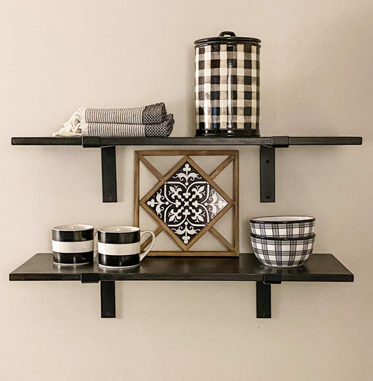 Open Shelving with Industrial Look, Set of 2 Black