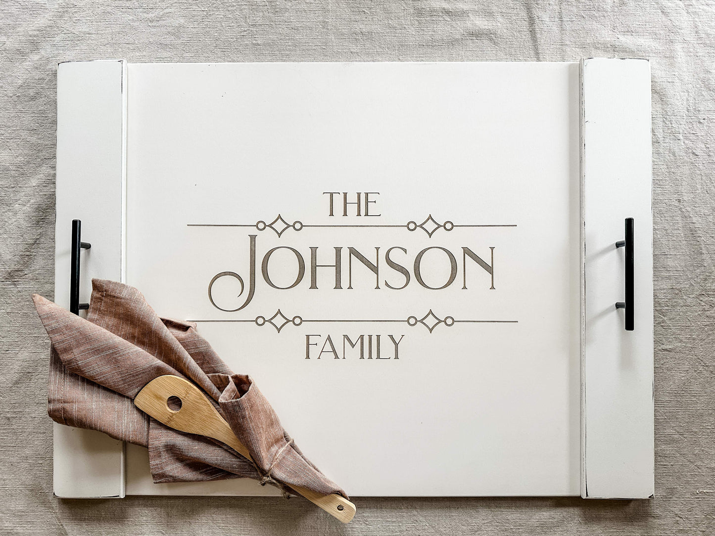 Ivory Distress Personalized Family Name