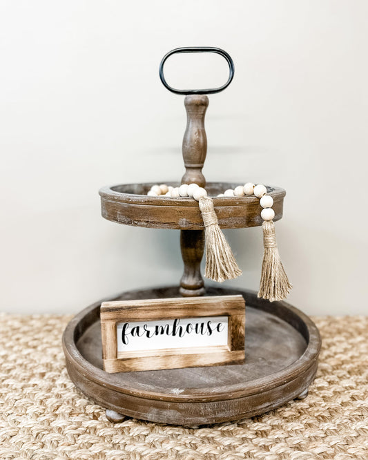Rustic Style Tiered Tray