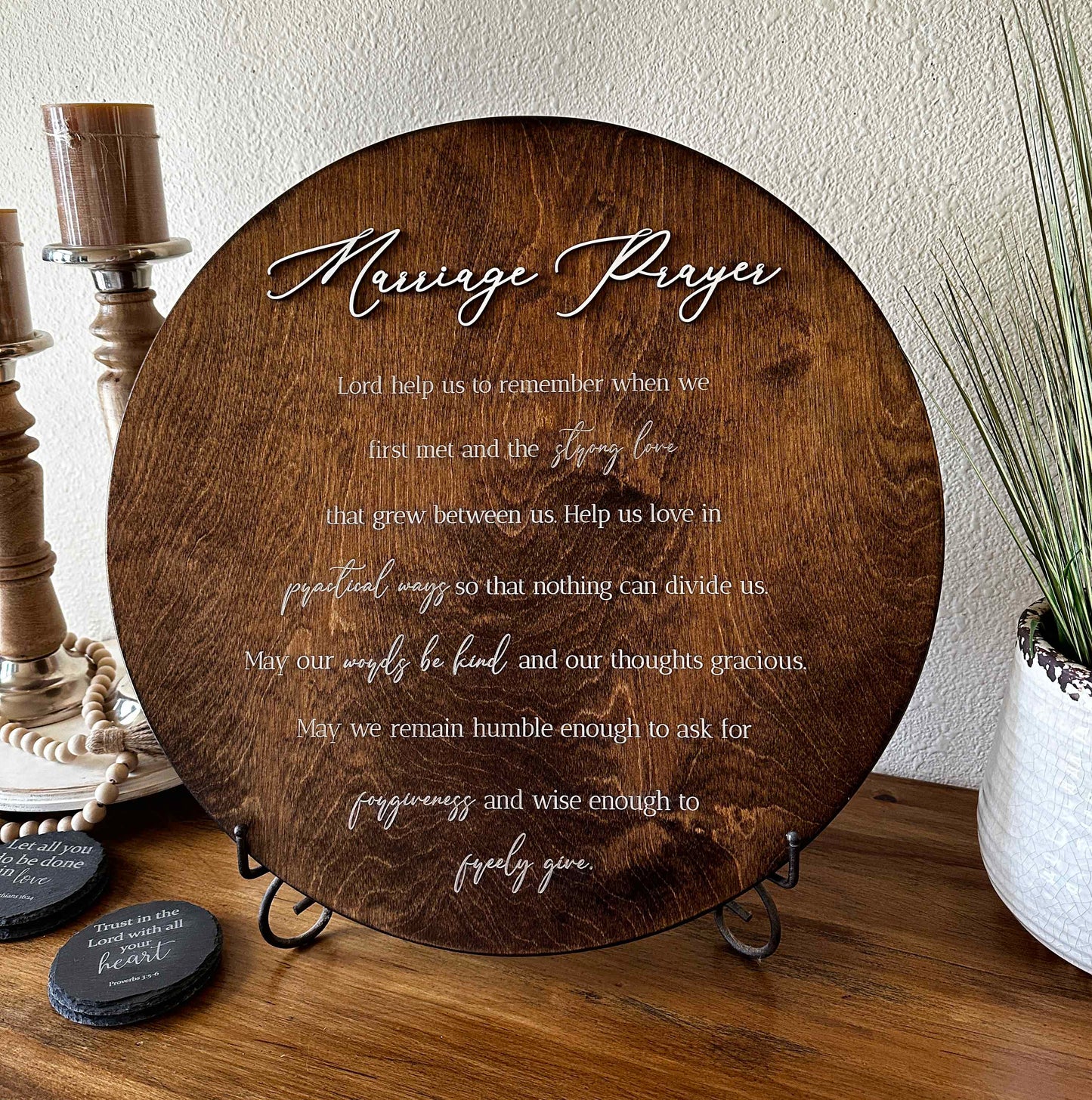 Marriage Prayer Wood Round Sign