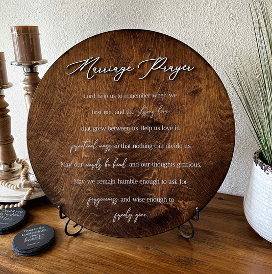 Marriage Prayer Sign in Warm Brown